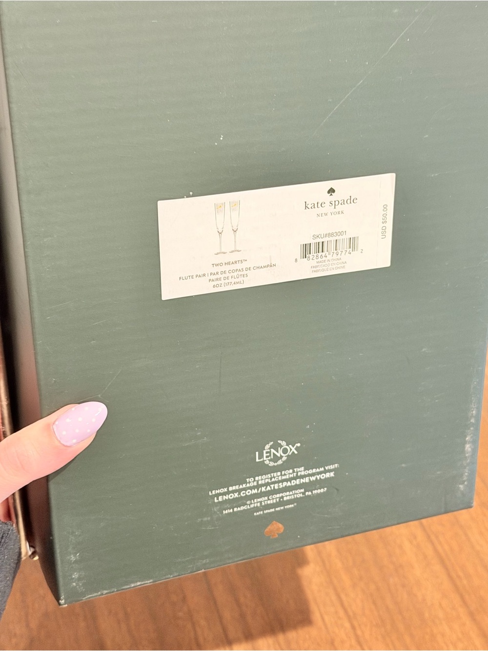 kate spade Gold Heart Champagne Flute Set NEW IN BOX NWT - Picture 8 of 10